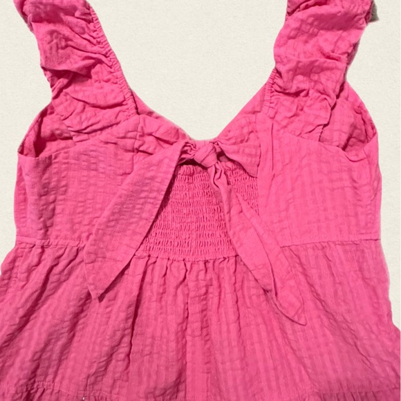 Old Navy Sleeveless Fit & Flare Tiered Smocked Seersucker All-Day Maxi Dress - Picture 9 of 14